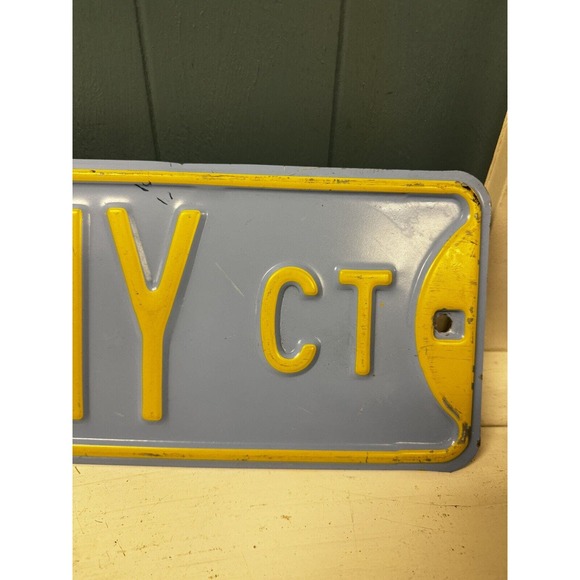 Vtg CARMELO ANTHONY CT License Plate Metal Sign 36” x 6”‎ Man Cave Decor Heavy - Picture 7 of 7